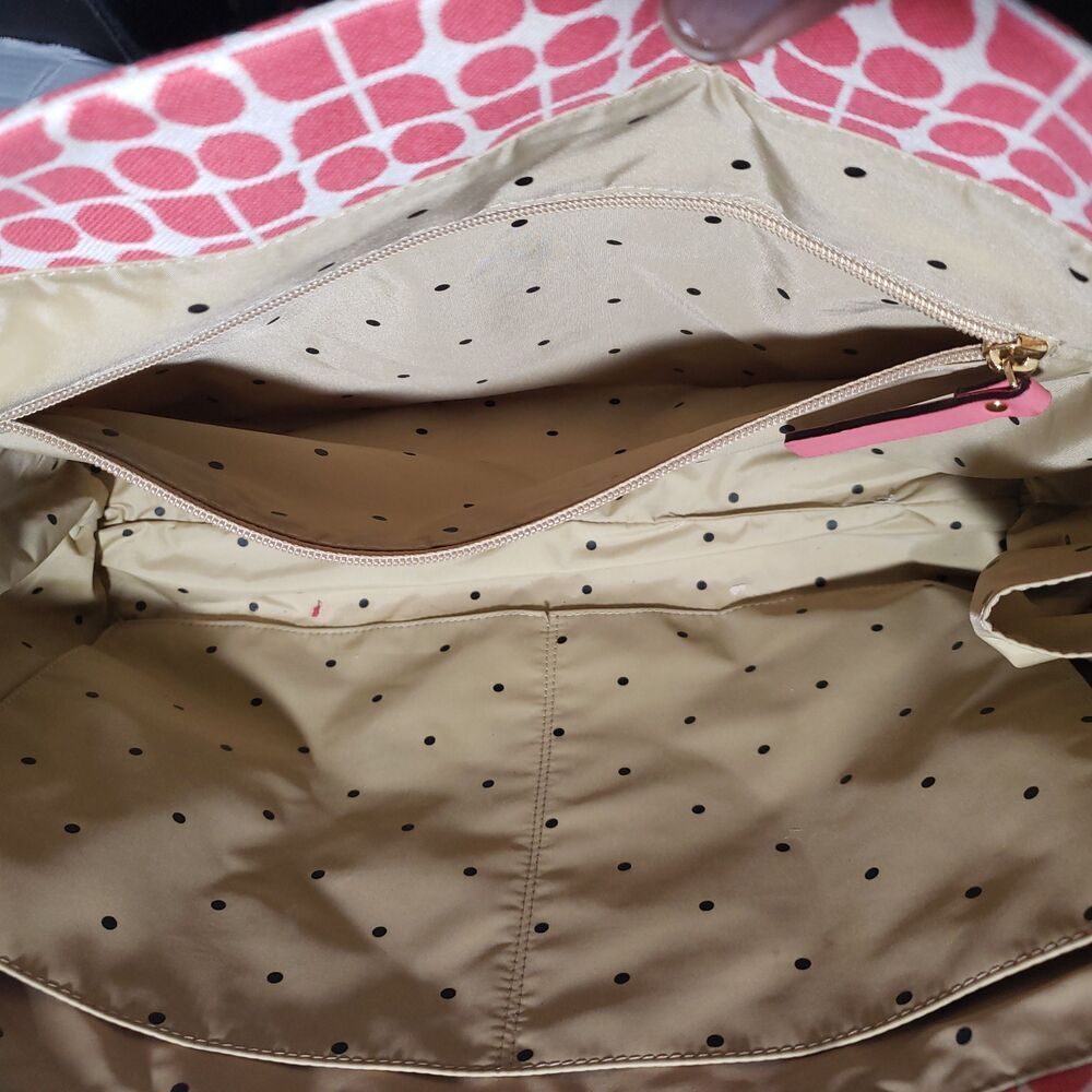 Kate Spade Pink Adjustable Strap Bottom Studs Inner Pockets Diaper Shoulder Bag - Picture 2 of 10